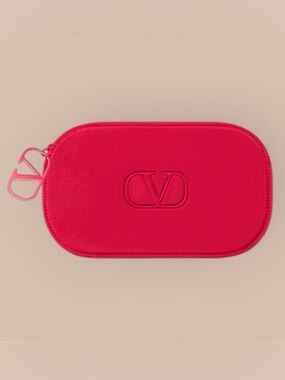 Hot-Pink/Red Valentino Beauty (Hard-Shell) Makeup Brush Holder-Travel Case